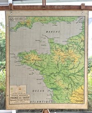 ancien carte  géographie vidal lablache Colin 60 France Ouest Bretagne