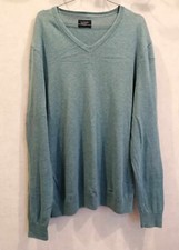 Pull bleu turquoise coton col V T42 Devred (4311001)