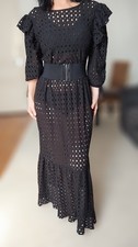 Robe maxi noire broderie