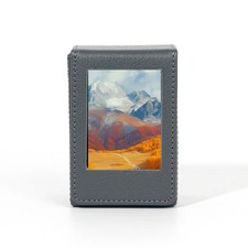 Grande boîte de rangement photo PVC pour photos 3 pouces et cartes à jeux marr