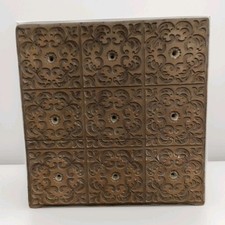 Matrice/ Tampon en Bois Pour Papier Peint Ou Tissus Ancien 48 cm x 48 cm.