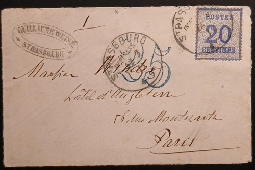 Lettre alsace lorraine occupé - alsace,