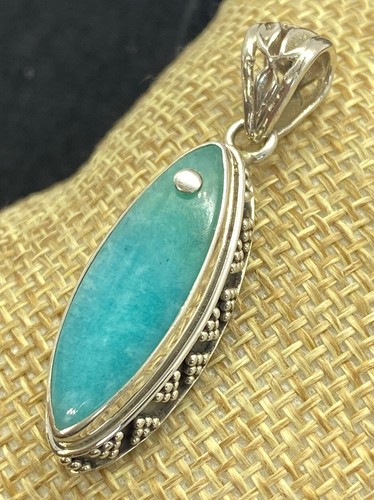 Amazonite pendant with tri dot - amazonite,