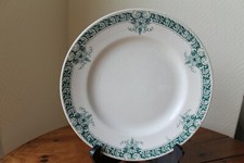 assiette plate ancienne - LA FRANCAISE - décor RAISINS - terre de fer - #CKDB