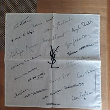 Foulard Yves Saint Laurent Coton Blanc (35x35 cm)