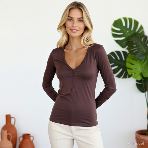 Minimaliste tunique marron - tunique,