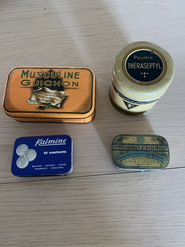 Lot anciennes boites tole - boites, fer