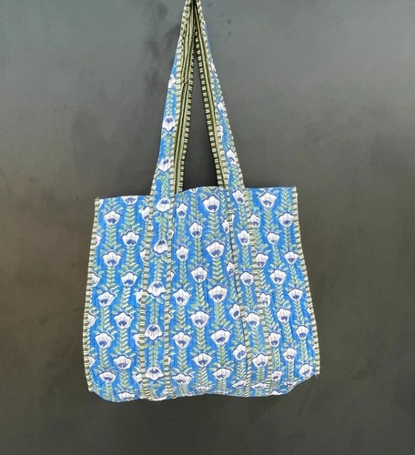 Sac main coton imprimé - À,
