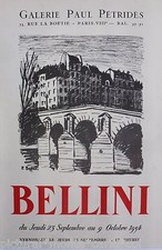 BELLINI*EMMANUEL*LITHO*ORIGINALE*ILE*SAINT*LOUIS*PARIS*1954*VIE*RARE*COLLECTOR
