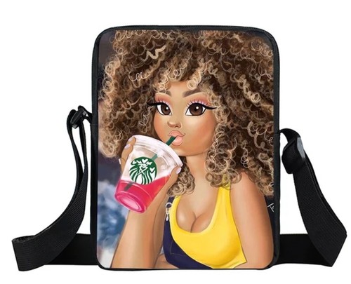 Sac bandoulière afro cheveux