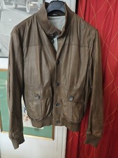 Veste en cuir d'agneau homme Corneliani 1200€ taille EU 54 ( L / XL ) Made in Italy 