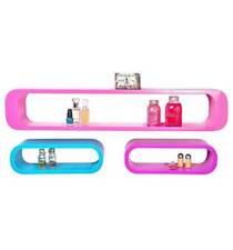 Etagères cubes murales design rose et bleu Set de 3 - Cube de rangement mural l 