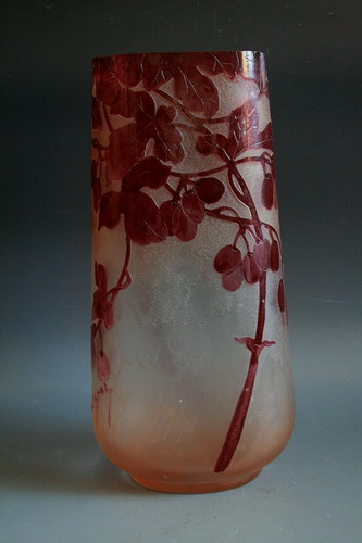 Ancien vase verre gravé - vase, en
