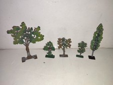 CBG MIGNOT - PLOMB PEINT PLAT LOT DE 5 ARBRES CHENE PEUPLIER ..   - BEL ETAT