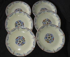 BOCH FRERES LA LOUVIERE Période Art déco 1920-30 x6 assiettes plates 25.5 cm
