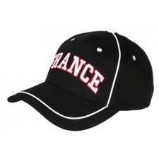 Casquette France Noire Drapeau Tricolore Design Classe-Taille unique