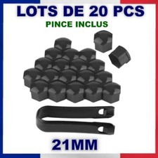 20 CACHE ECROU BOULON 21MM NOIR TOUT VEHICULE COMPATIBLE MERCEDES BMW AUDI SEAT