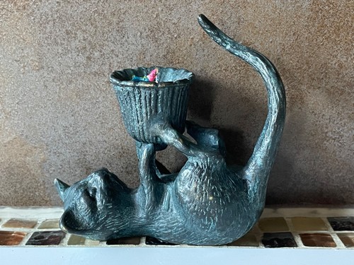 Chat porte bougie - porte-bougie, en