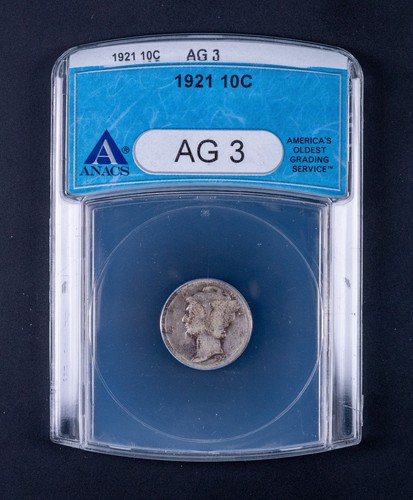 1921 mercury dime 10c anacs - dime,