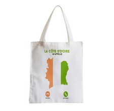 Sac en Tissu La Côte d'Ivoire M'Appelle Parodie Blague Téléphone Tourisme Voyage
