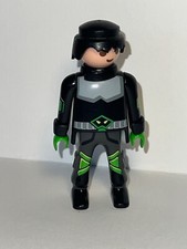 PLAYMOBIL homme tenue noire et verte - Top agents Robo-Gang - set 4878
