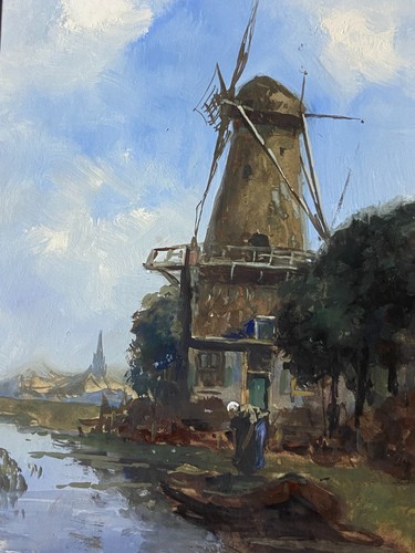 Tableau signé gouache - , fin