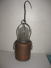 Lampe industrielle années 50 "Cipel" métal & verre.