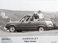 Photo Presse PEUGEOT TALBOT SAMBA Cabriolet de 05 / 82   ta15