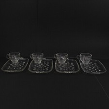 Set 4 Hazel Atlas Colonial Femme Snack Assiettes Et Tasses Original Boite