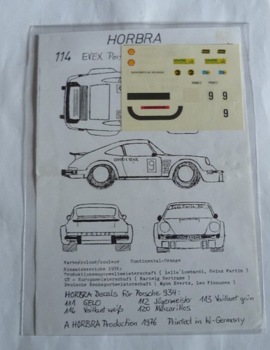 Horbra decals porsche - decals, 934