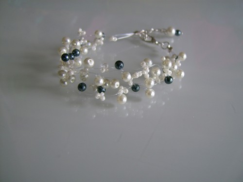 Bracelet blanc cassé/Gris