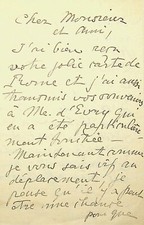 ✒ L.A.S Louise-Catherine BRESLAU peintre suisse au sculpteur Albert BARTHOLOME