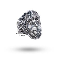Hanuman Singe Dieu Evil Protecteur Hindouisme Divine Fils De Vent 925 Argent