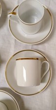 11 Tasses Hutschenreuther Expresso En Porcelaine Blanche Et Filet Or