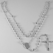 Collier chapelet blanc - collier, or