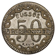 France - jeton de consommation - BUSSOZ - 50 centimes à consommer laiton nickelé