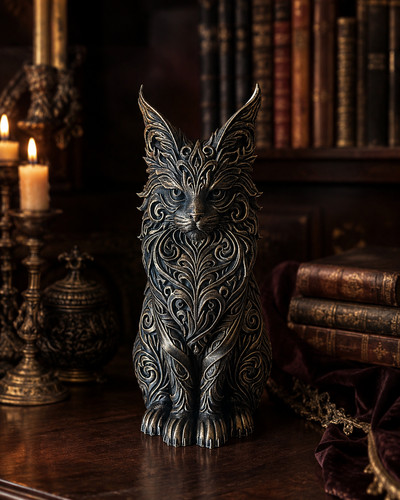 Statue chat maine coon cm - chat, 17