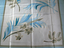 French women's scarf " silk square 31'' light blue  multi color made in France