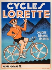 Original Poster - Cycles Lorette - Bicycle - Cycling - Bicycling Mountain - 1925