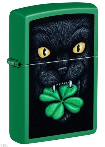 Zippo black cat - and, clover