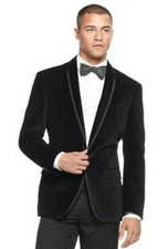 Noir Hommes Fumer Vestes Blazer Créateur Mariage Marié Velours Smoking Manteaux