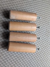 (Lot de 4) Pieds de Lit en Bois - Hauteur 18cm (22 avec la tige) - Diamètre 55mm