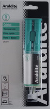Colle époxy ARALDITE  prise rapide cristal 24ml seringue plexiglass verre bijoux