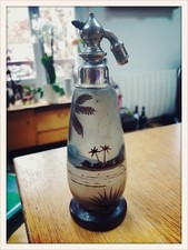 Beau Vaporisateur parfum Art Déco 1910/20 en verre peint à la main signé Ducobu