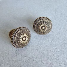 2x Laiton Massif Bouton