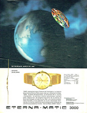 publicité Advertising 0923 1964  montre Eterna-Matic 3000 encore plus plate