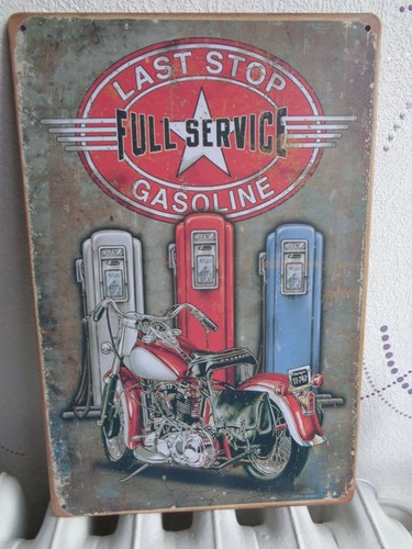 Tole metal vintage moto pompe - vintage,