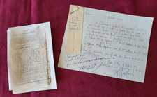 WW1 LETTRE SOUS LIEUTENANT GIELFRICH + DESSINS de POILU et MORCEAU de JOURNAL