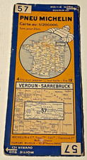 Carte MICHELIN N° 57 - Verdun Sarrebruck -  1935 - Bel Etat.
