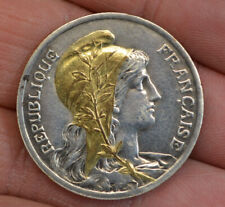 Rare 10 Centimes Dupuis 1898 Bicolore argenté et plaqué or #47
